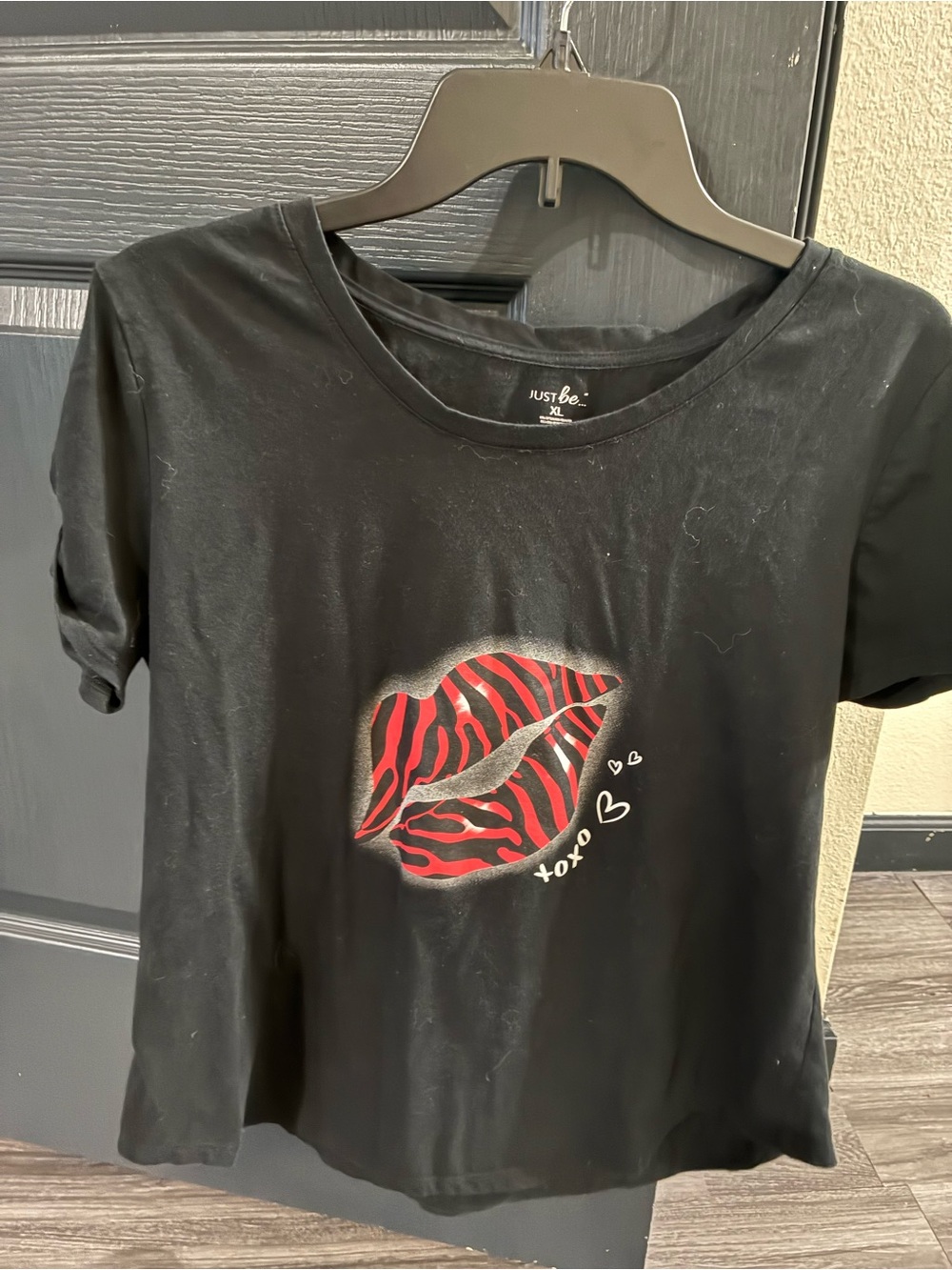 just be Black Graphic Logo Tee